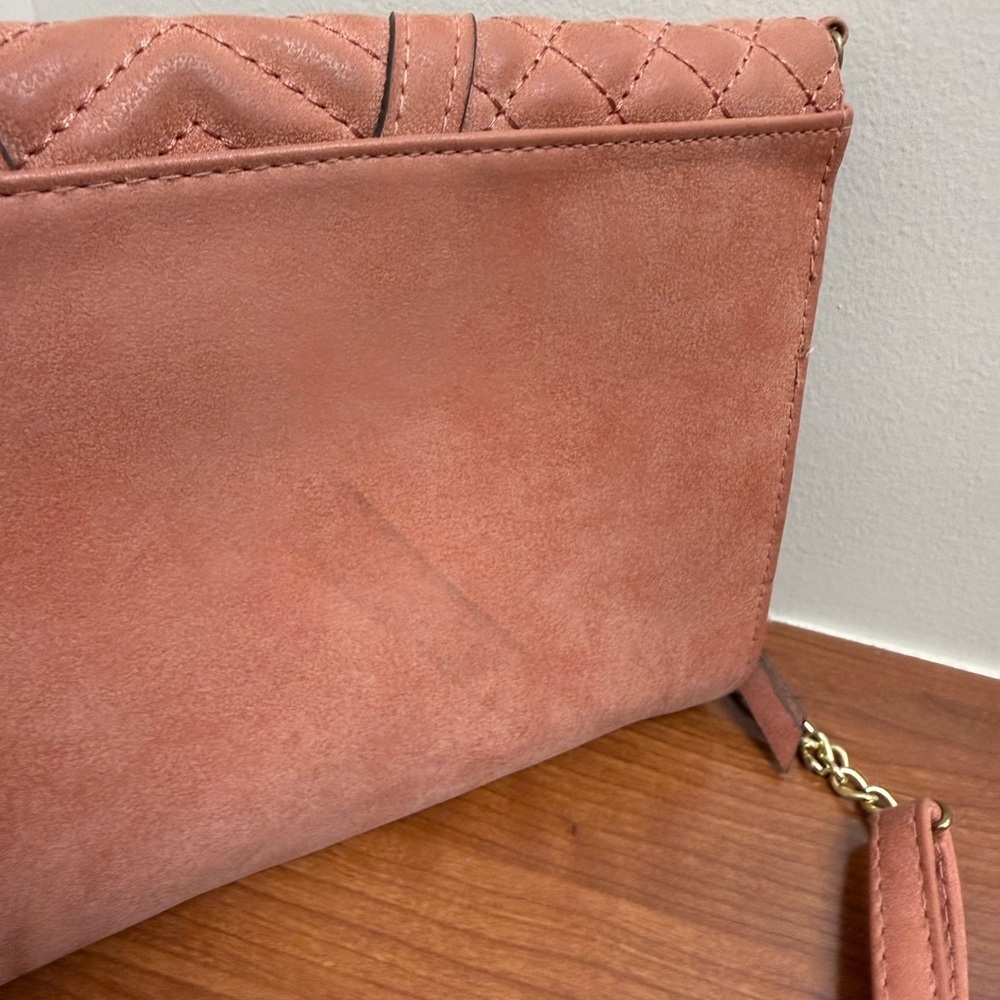 Jessica Simpson Quilted Pink Clutch with Chain - Picture 3 of 8